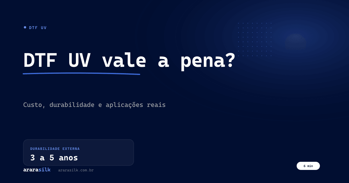 DTF UV Vale a Pena em 2026? Custo, Durabilidade e Aplicações Reais