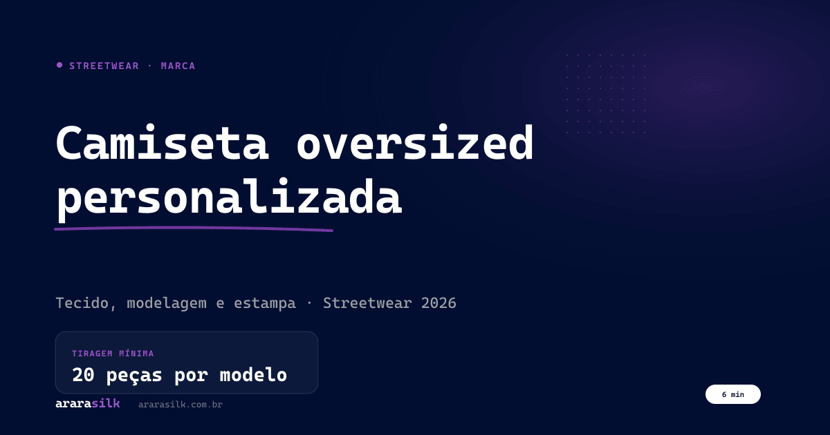 Camiseta Oversized Personalizada: Como Pedir Streetwear de Marca em 2026