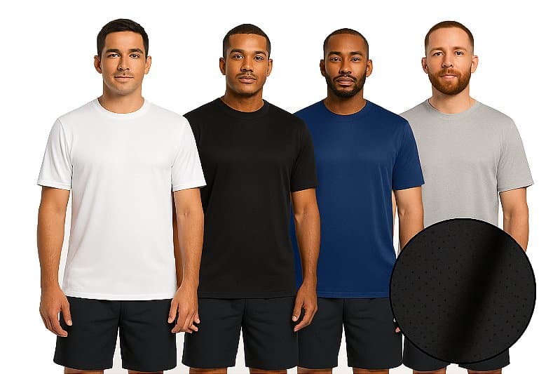 Camiseta Dry Fit com Reforço no Ombro 100% Poliéster Fio 30/1 - LISAS, GOLA REDONDA
